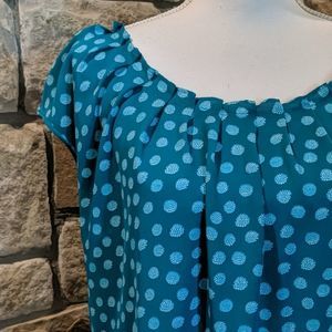 Lc Lauren Conrad Turquoise Polka Dot Size Large Tie back